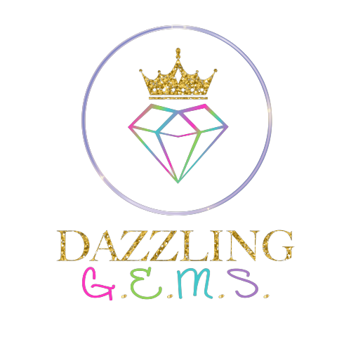 Dazzling GEMS logo — crowned diamond with the words Dazzling G.E.M.S.